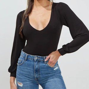 MORE THAN BASIC BLACK LONG SLEEVE BODYSUIT